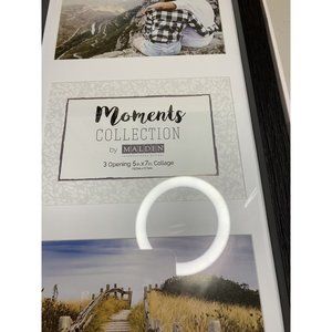 Malden 5x7 3-Opening Collage Picture Frame Displays Three Black